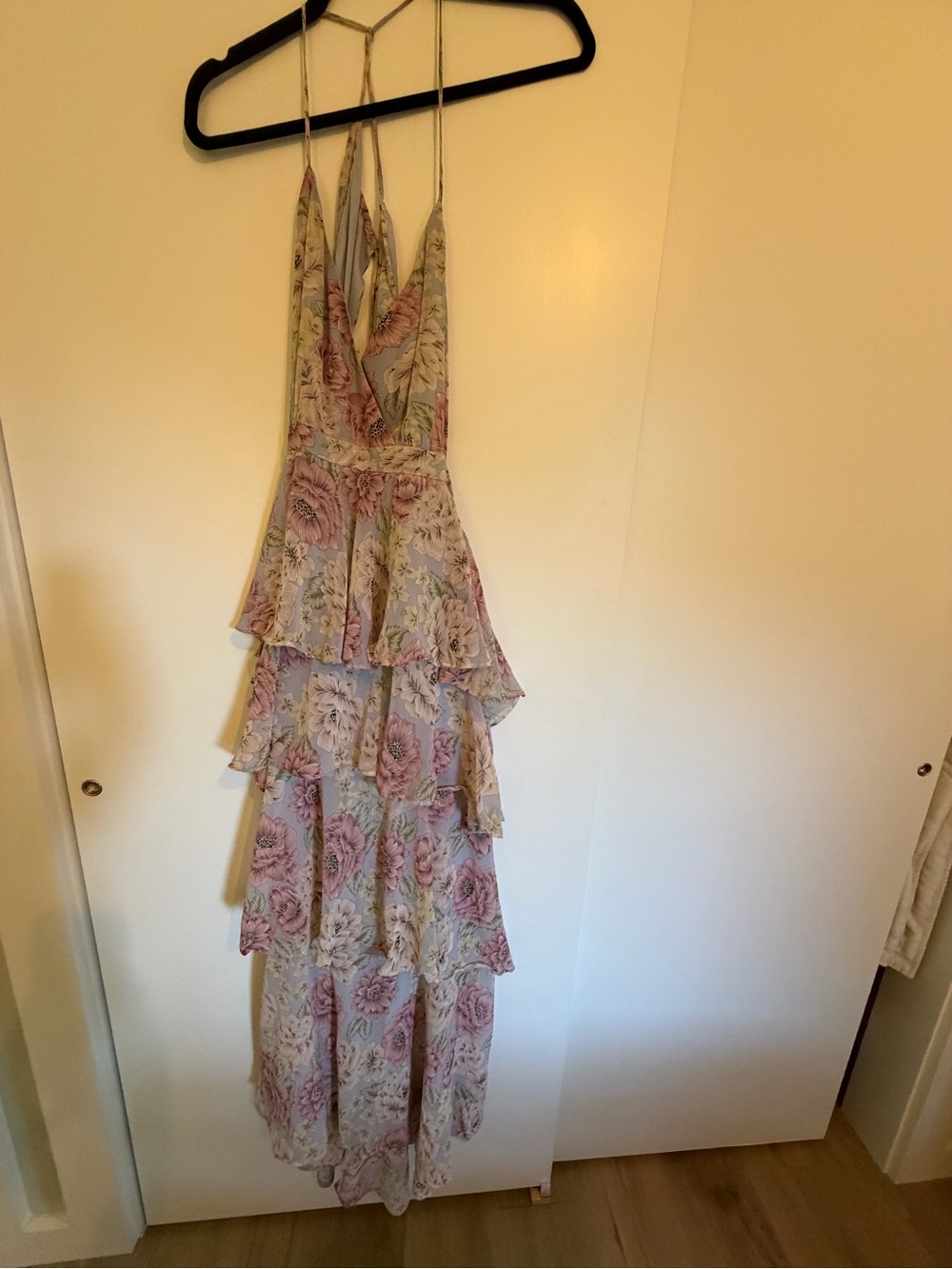 Floral Tiered Ruffle Maxi Dress – Pink Floral - Picture 4 of 4